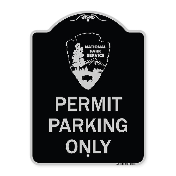Signmission National Park Service Permit Parking Heavy-Gauge Aluminum Sign, 24" x 18", BS-1824-23863 A-DES-BS-1824-23863 - main